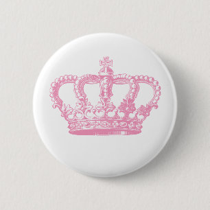 Badge Rond 5 Cm Couronne rose