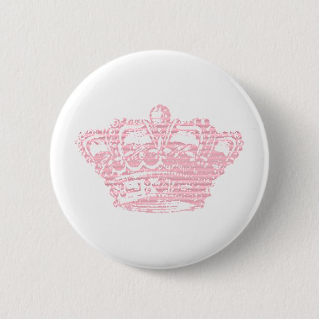 Badge Rond 5 Cm Couronne rose (Devant)