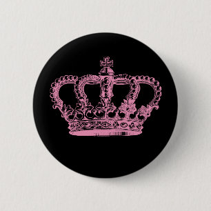 Badge Rond 5 Cm Couronne rose
