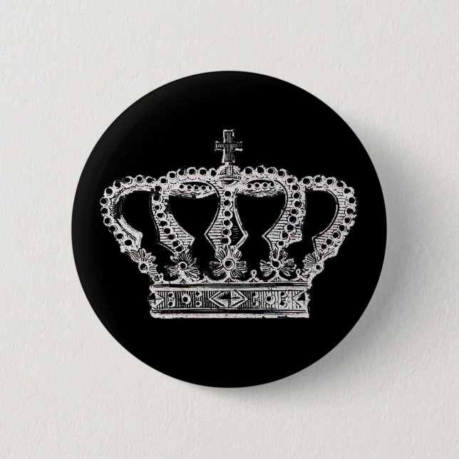 Badge Rond 5 Cm Couronne royale [foncée] (Devant)
