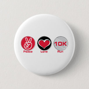 Badge Rond 5 Cm Course 10K d'amour de paix