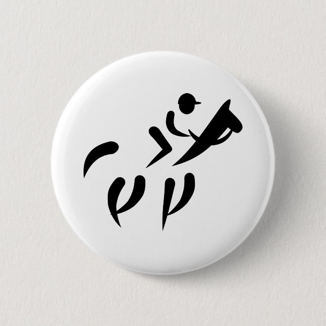 Badge Rond 5 Cm Course à cheval (Devant)