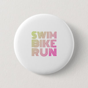 Badge Rond 5 Cm Course à vélo de natation, Triathlon