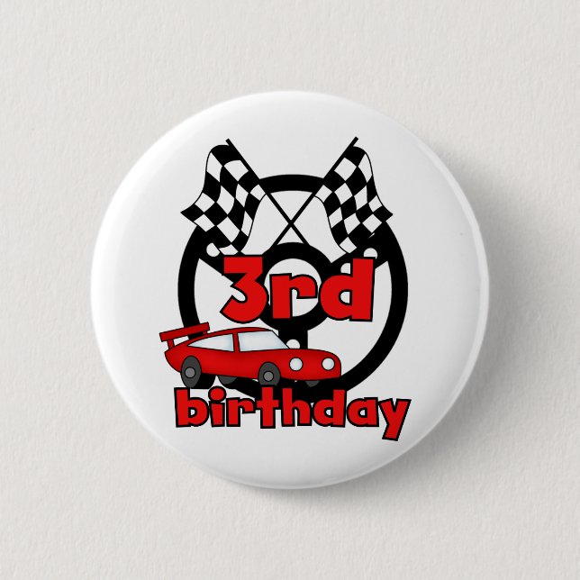 Badge Rond 5 Cm Course automobile 3e anniversaire Tshirts et cadea (Devant)
