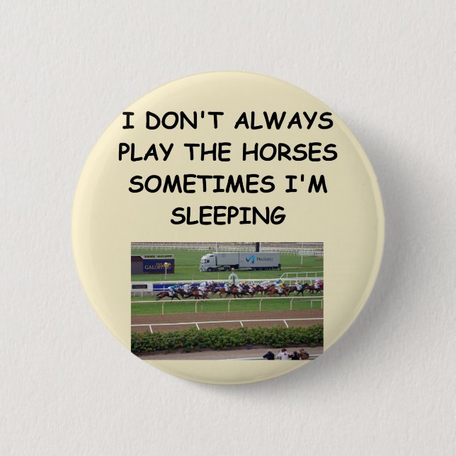Badge Rond 5 Cm course de chevaux (Devant)