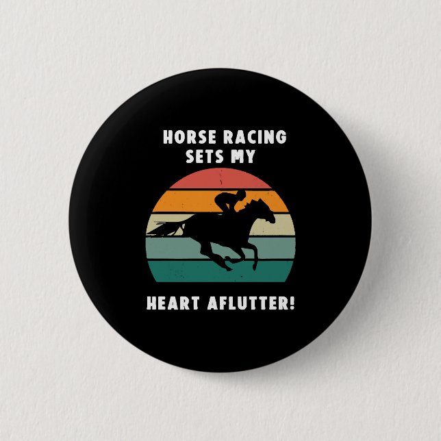 Badge Rond 5 Cm Courses de chevaux (Devant)