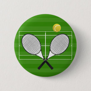 Badge Rond 5 Cm court de tennis et RACKETS DE TENNIS