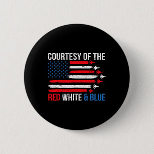Badge Rond 5 Cm Courtoisie du rouge blanc et bleu 4 juillet
