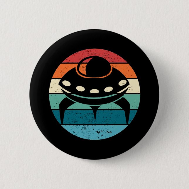 Badge Rond 5 Cm Couset rétro UFO (Devant)