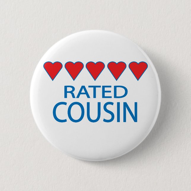 Badge Rond 5 Cm Cousin à cinq coeurs (Devant)