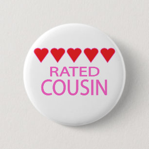 Badge Rond 5 Cm Cousin à cœur quintuple