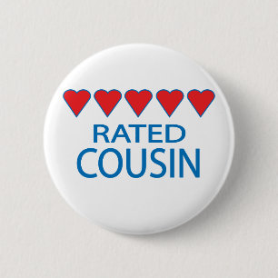 Badge Rond 5 Cm Cousin aux cinq coeurs