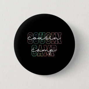 Badge Rond 5 Cm Cousin Camp 2025 Camping Feu de camp Vacances d'ét
