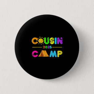 Badge Rond 5 Cm Cousin Camp 2025 Camping Vacances d'été 2025 Fami