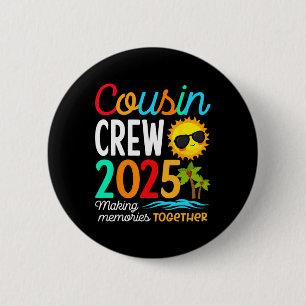 Badge Rond 5 Cm Cousin Crew 2025 Summer Vacation Beach Voyage en f