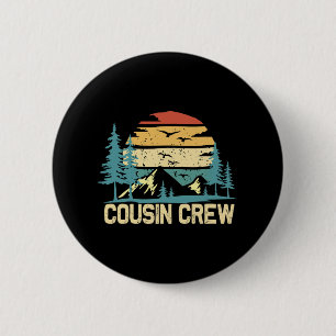 Badge Rond 5 Cm Cousin Crew Camping Amis Summer Famille Vacances