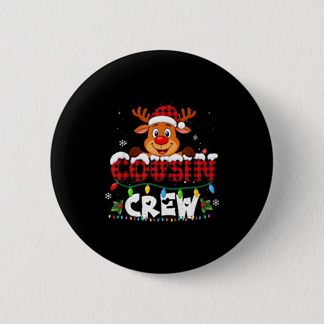 Badge Rond 5 Cm Cousin Crew Christmas 2025 Family Matching Santa E (Devant)
