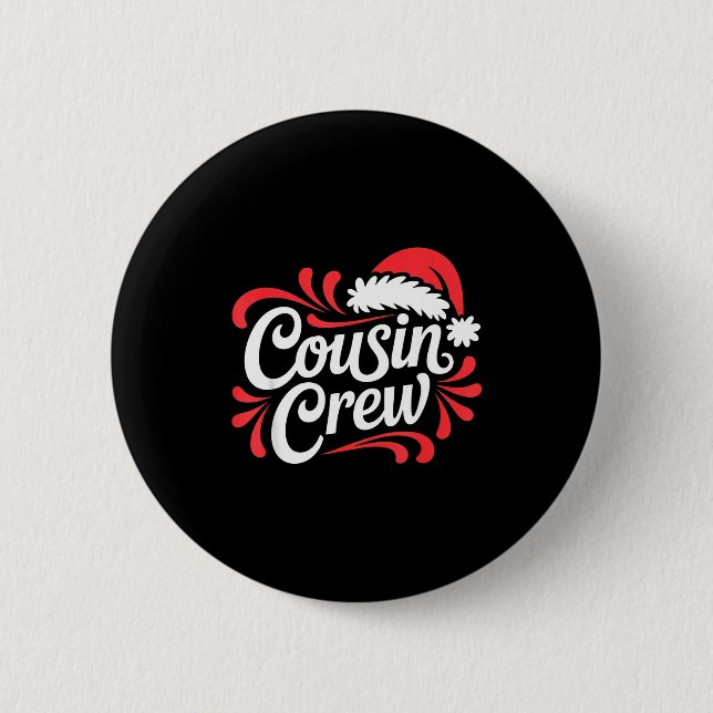 Badge Rond 5 Cm Cousin Crew Christmas Xmas Lights Family Matching  (Devant)