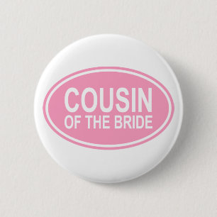 Badge Rond 5 Cm Cousin de la jeune mariée épousant le rose ovale