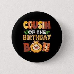Badge Rond 5 Cm Cousin Du Décor De Fête De Famille Du Lion D'Anniv