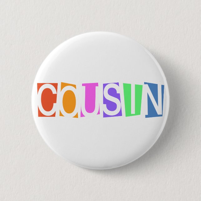 Badge Rond 5 Cm Cousin rétro (Devant)