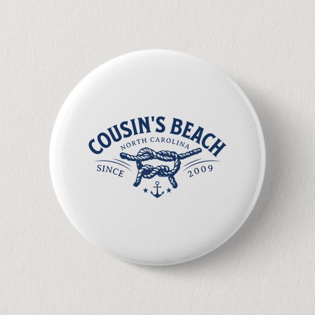 Badge Rond 5 Cm Cousin's Beach NC L'été je suis devenu assez (Devant)
