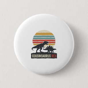 Badge Rond 5 Cm Cousinsaurus Rex Drôle Dinosaure Vintage Chemise D