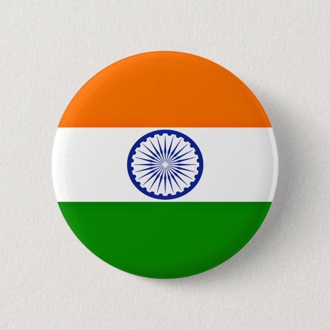 Badge Rond 5 Cm Coût bas ! Drapeau de l'Inde (Devant)