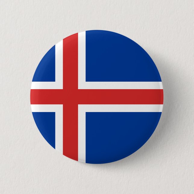Badge Rond 5 Cm Coût bas ! Drapeau de l'Islande (Devant)