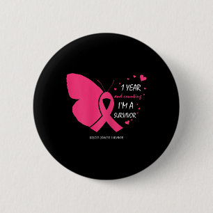 Badge Rond 5 Cm Coute 1 an Cancer du sein Gratuit Cadeaux de survi