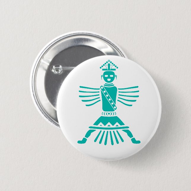Badge Rond 5 Cm couteau turquoise (Devant & derrière)