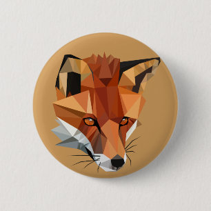 Badge Rond 5 Cm Coutume de Fox de polygone