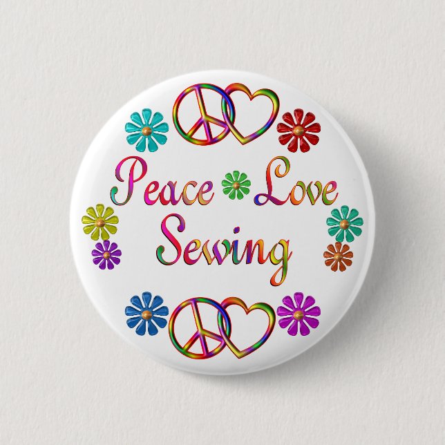 BADGE ROND 5 CM COUTURE D'AMOUR DE PAIX (Devant)
