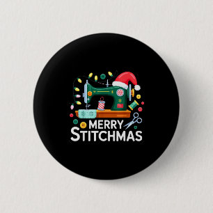 Badge Rond 5 Cm Couture Noël Xmas Broderie Joyeux Mas