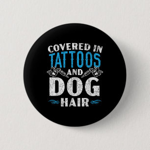 Badge Rond 5 Cm Couvert De Tatouages Et De Tatouages De Cheveux De