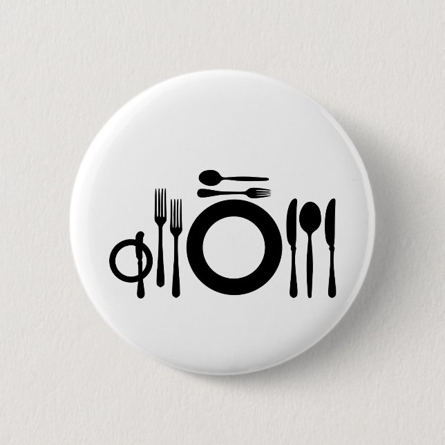 Badge Rond 5 Cm Couverts (Devant)