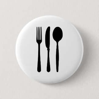 Badge Rond 5 Cm Couverts - fourchette - couteau - cuillère
