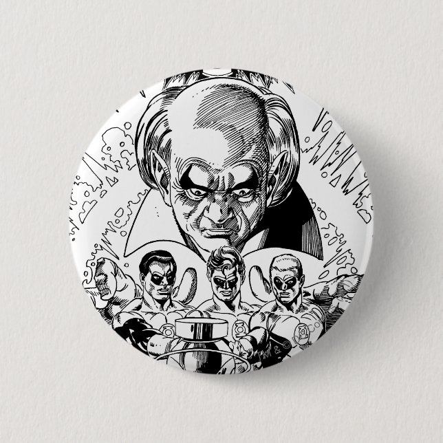 Badge Rond 5 Cm Couverture comique de trois lanternes vertes, (Devant)