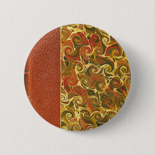Badge Rond 5 Cm Couverture de livre antique, motif en spirale orné