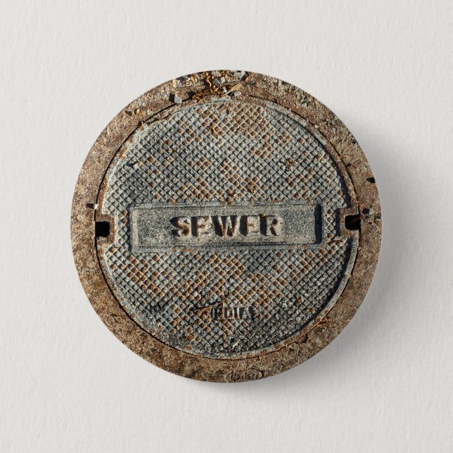 Badge Rond 5 Cm Couverture de trou d'homme d'égout (Devant)