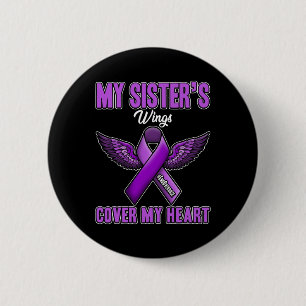 Badge Rond 5 Cm Couverture des ailes de soeur Mon coeur Fin de sur