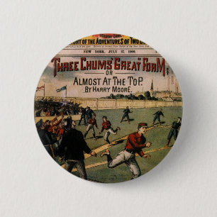 Badge Rond 5 Cm Couverture du magazine Vintage Sports Baseball Thr