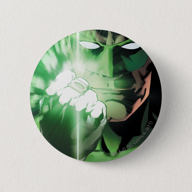Badge Rond 5 Cm Couverture haute de fin verte de lanterne (Devant)