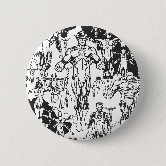 Badge Rond 5 Cm Couverture verte d'aube, noire et blanche (Devant)