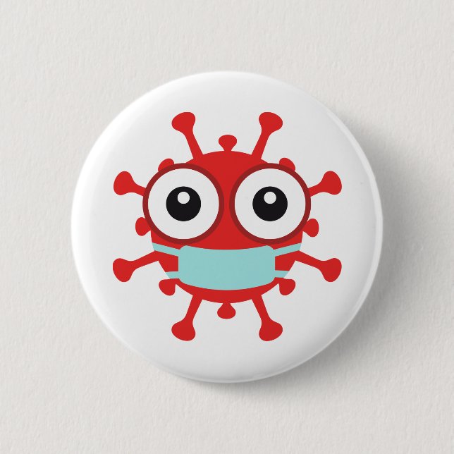 Badge Rond 5 Cm Covid 19 Coronavirus (Devant)