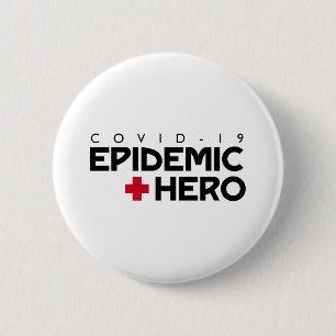 Badge Rond 5 Cm COVID Epidemic Hero