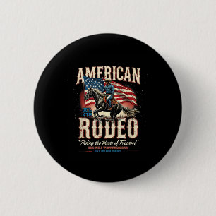 Badge Rond 5 Cm Cow-boy 4 juillet western américain rodéo country