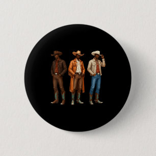 Badge Rond 5 Cm Cow-boy occidental Rodeo Mélanine Héritage Texas