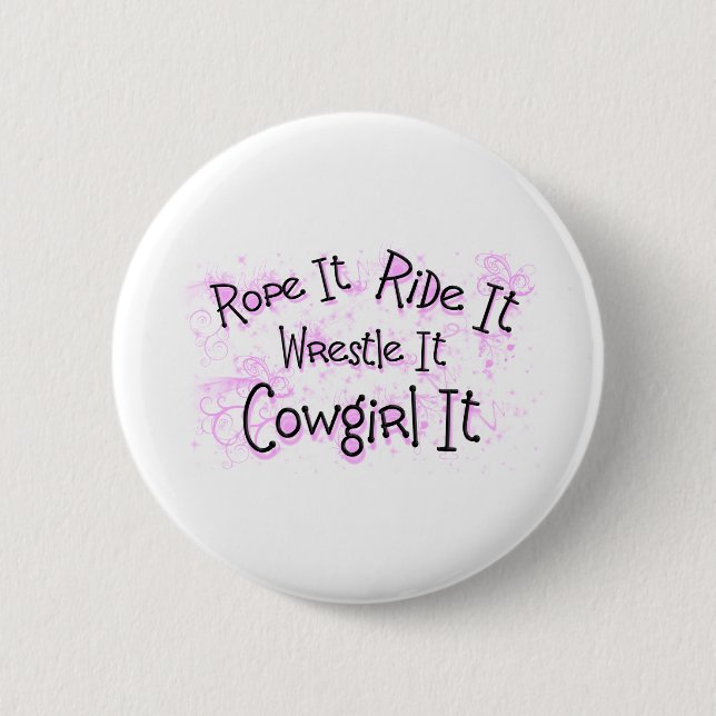 Badge Rond 5 Cm Cow-girl (Devant)
