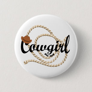 Badge Rond 5 Cm Cow-girl